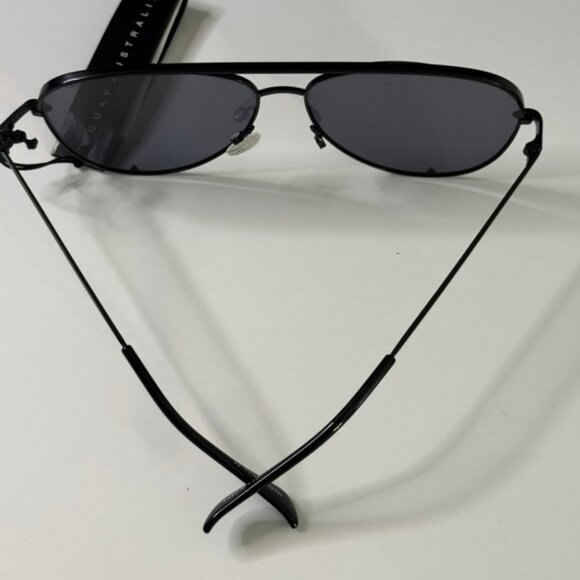 NWT QUAY Australia High Key Rimless Aviator Sunglasses, Black Frame #2015-151-CE - Picture 7 of 9